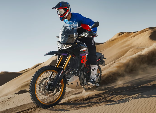 Vue profil de l’Aprilia Tuareg